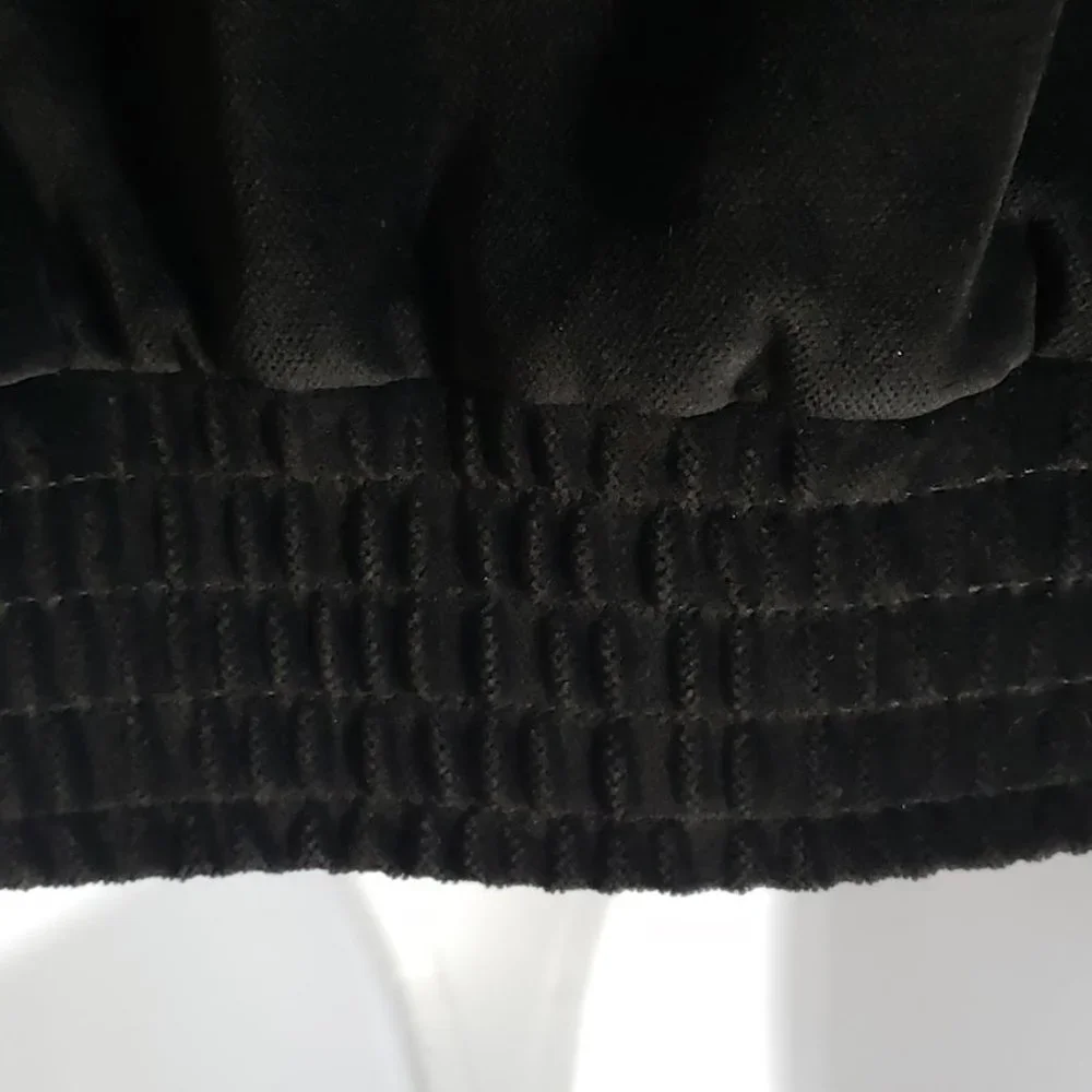 SOLD ST.JOHN SPORT Womens Bomber Jacket XS Black Velvet Embroidered Snowflake - Picture 9 of 12